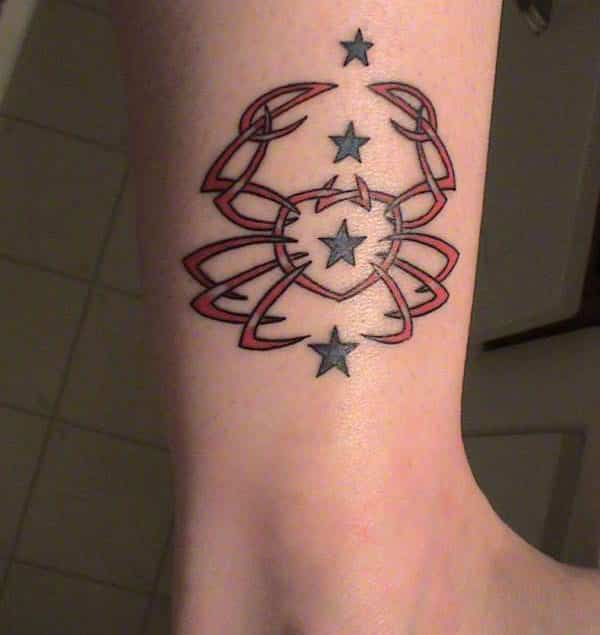 Cancer Zodiac Tattoo on the foot make a man look stately