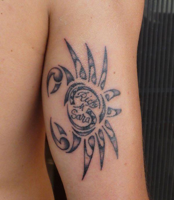 Cancer Zodiac Tattoo on the back of the upper arm brings about memories