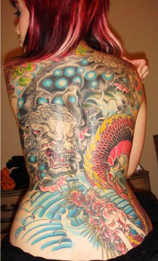 Stunning dragon tattoo idea for girls