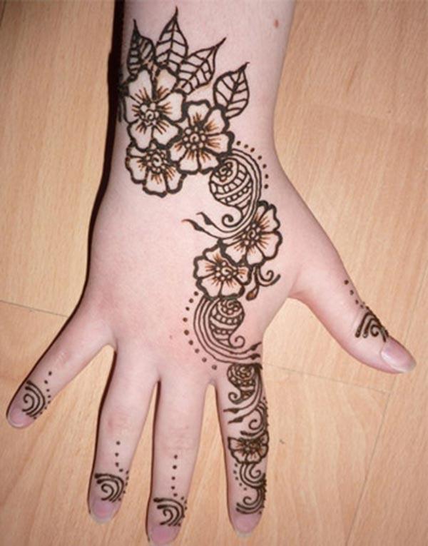 Henna Mehndi tattoo designs idea on back of hand - Tattoos Ideas