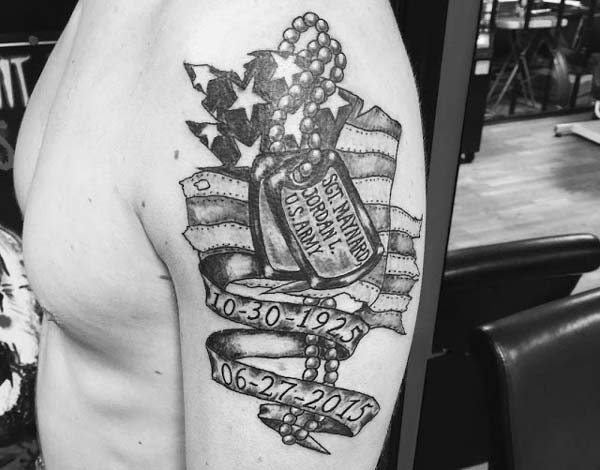 Memorial tattoos ink idea on shoulder