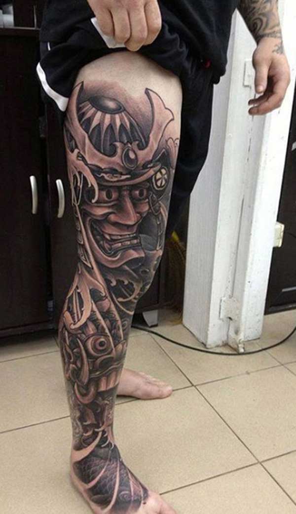 leg samurai tattoos