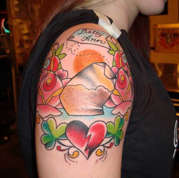 Cute tattoo idea for womens shoulder