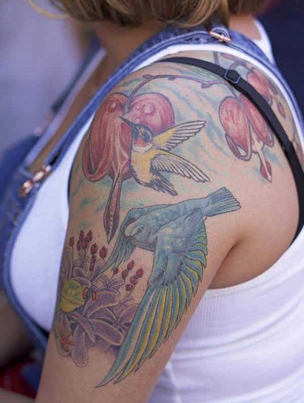 Bird tattoo ink idea for girls shoulder