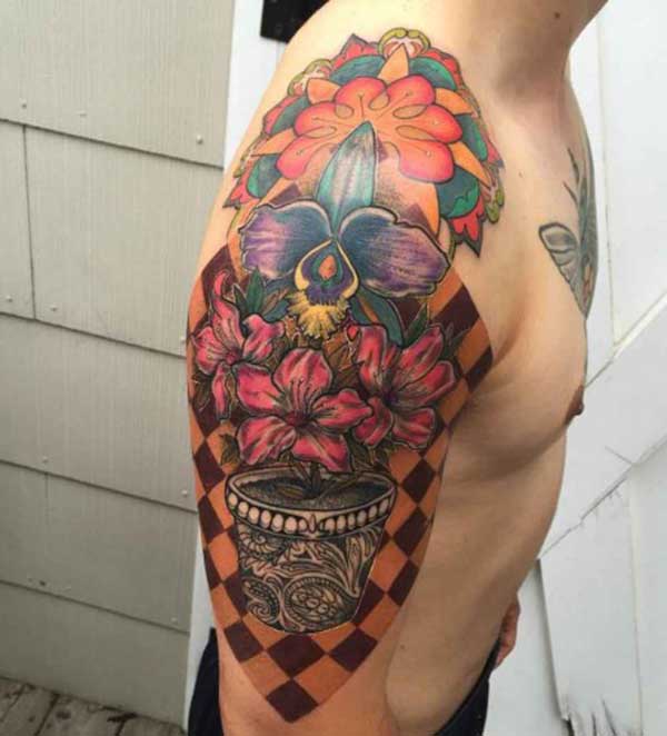 Colorful Shoulder Tattoo
