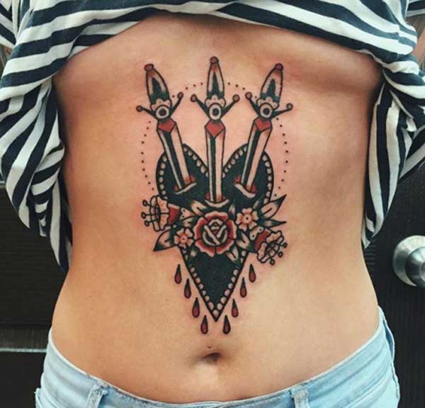 girl stomach tattoos