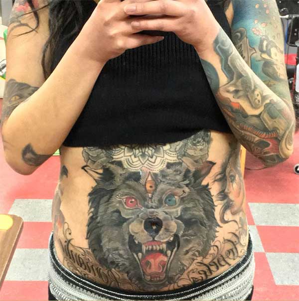 full stomach tattoos