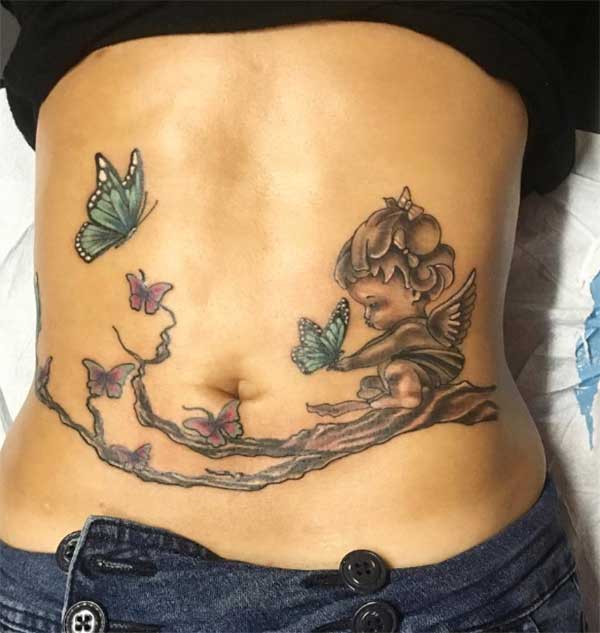stomach tattoos for females