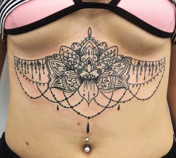 pretty stomach tattoos