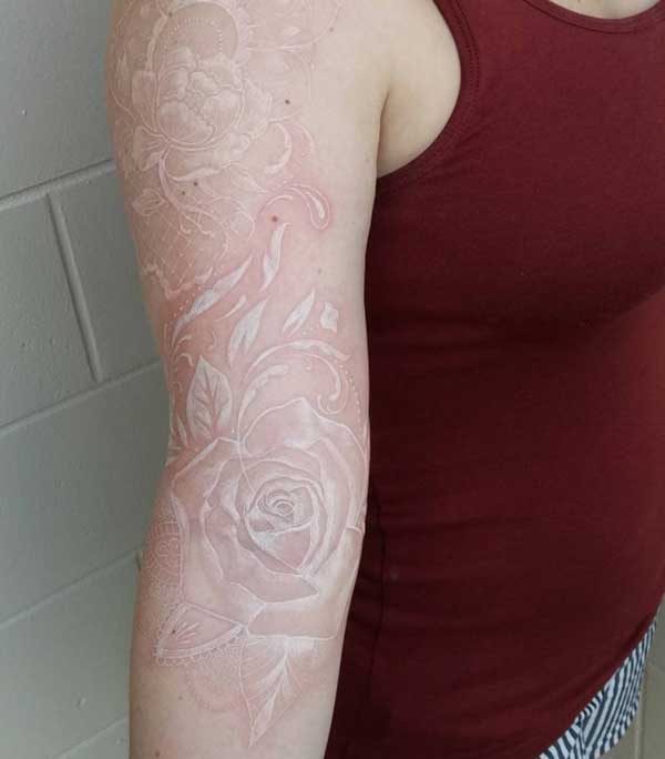 white flower tattoos
