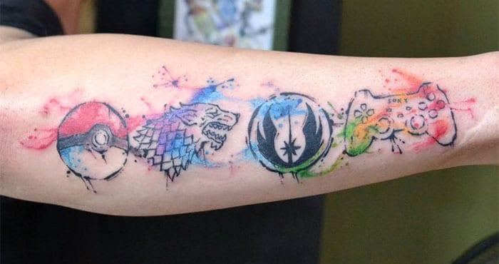 Watercolor Arm Tattoos for Men