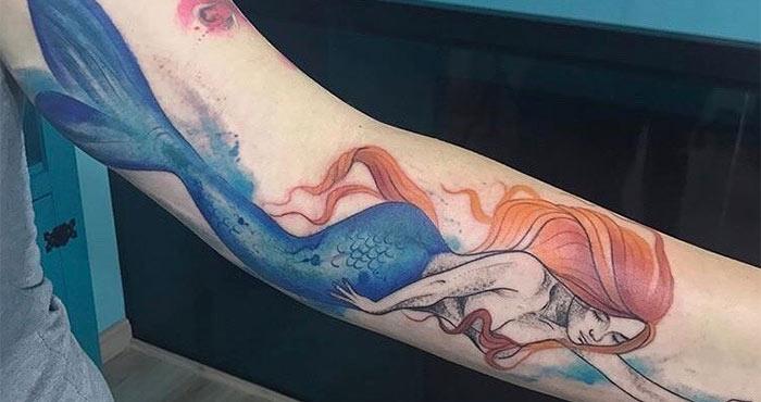 Watercolor Arm tattoos for Women