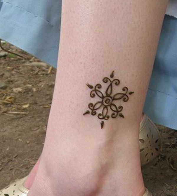 Ankle Mehndi tattoo designs idea