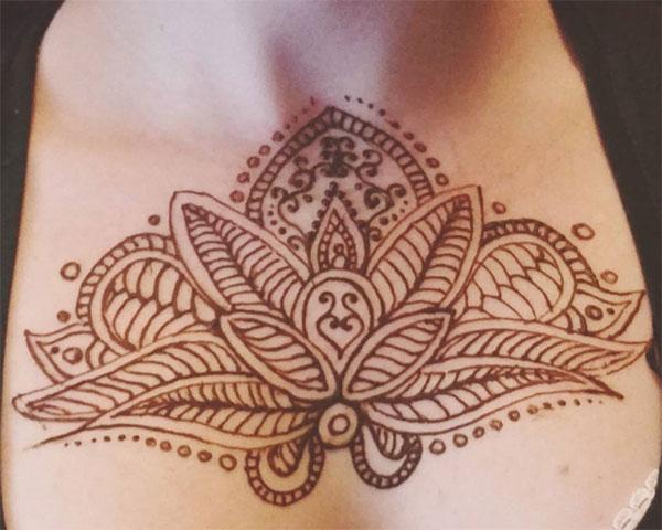 Henna Mehndi tattoo designs idea for chest - Tattoos Ideas