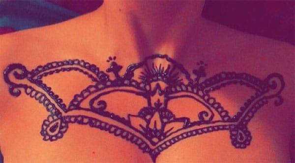 Chest Mehndi tattoo designs idea