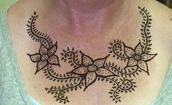 Chest Mehndi tattoo designs idea