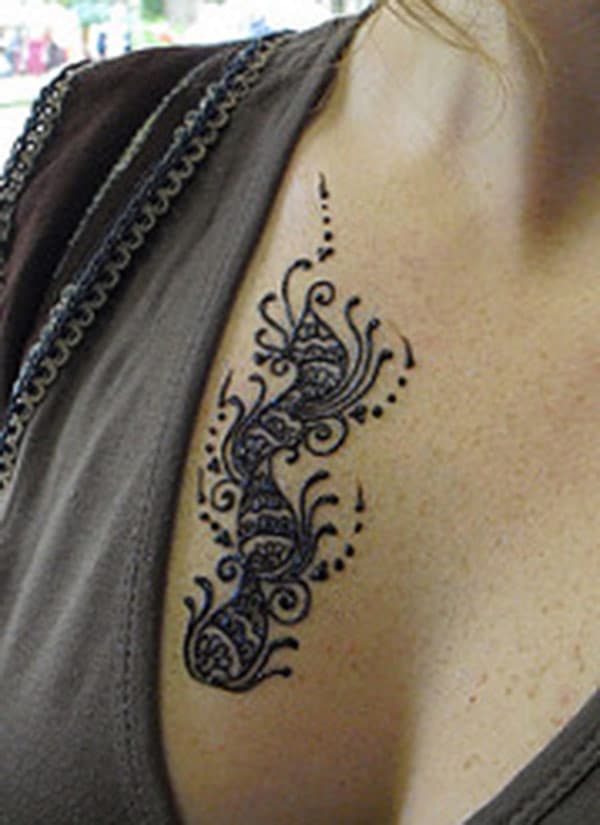 Chest Mehndi tattoo designs idea