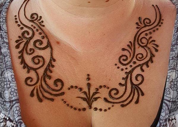 Chest Mehndi tattoo designs idea