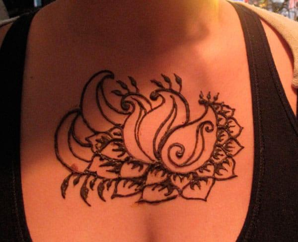 Chest Mehndi tattoo designs idea