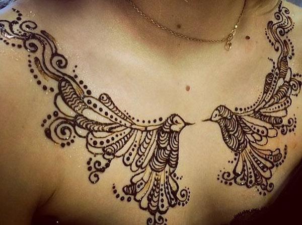 Henna Mehndi tattoo designs idea for chest - Tattoos Art Ideas