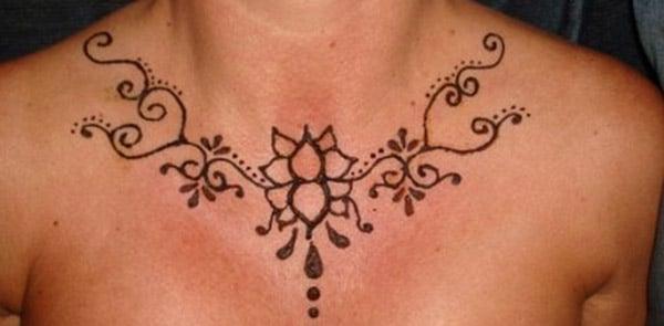 Chest Mehndi tattoo designs idea