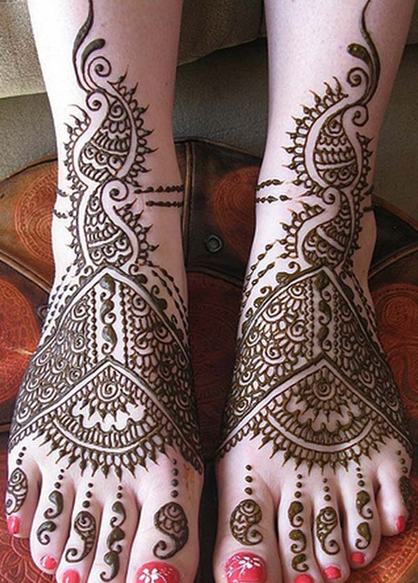 Feet Mehndi tattoo designs idea