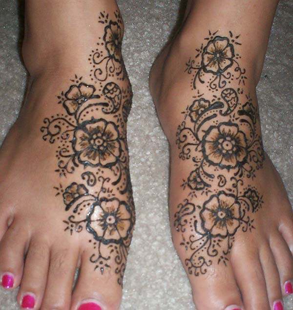 Feet Mehndi tattoo designs idea