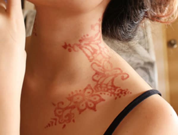 Neck Mehndi tattoo designs idea