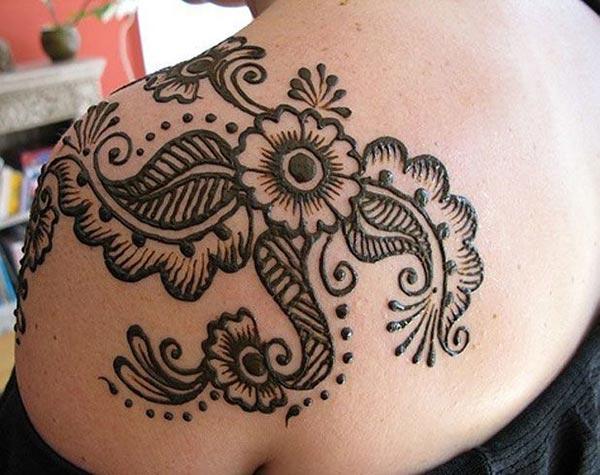 Shoulder Mehndi tattoo designs idea