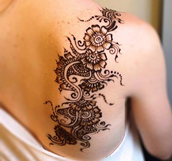 Shoulder Mehndi tattoo designs idea