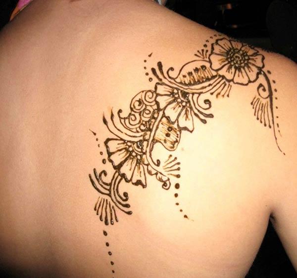 Shoulder Mehndi tattoo designs idea