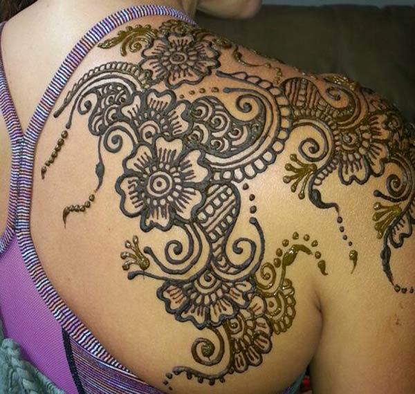 Shoulder Mehndi tattoo designs idea