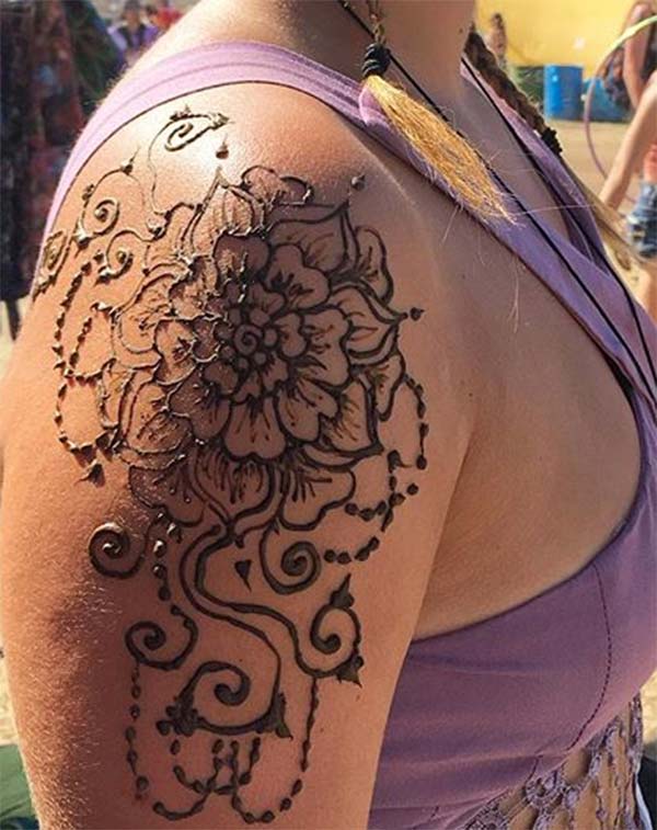 Shoulder Mehndi tattoo designs idea