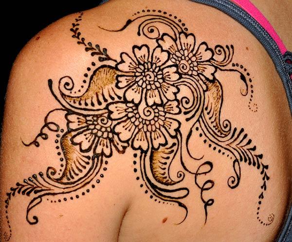 Shoulder Mehndi tattoo designs idea