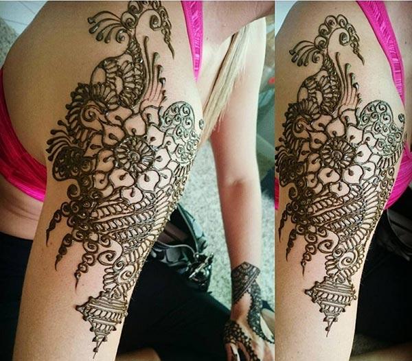 Shoulder Mehndi tattoo designs idea