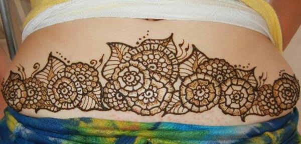 Stomachs Mehndi tattoo designs idea