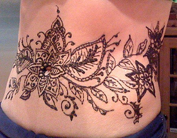 Stomachs Henna / Mehndi tattoo designs idea