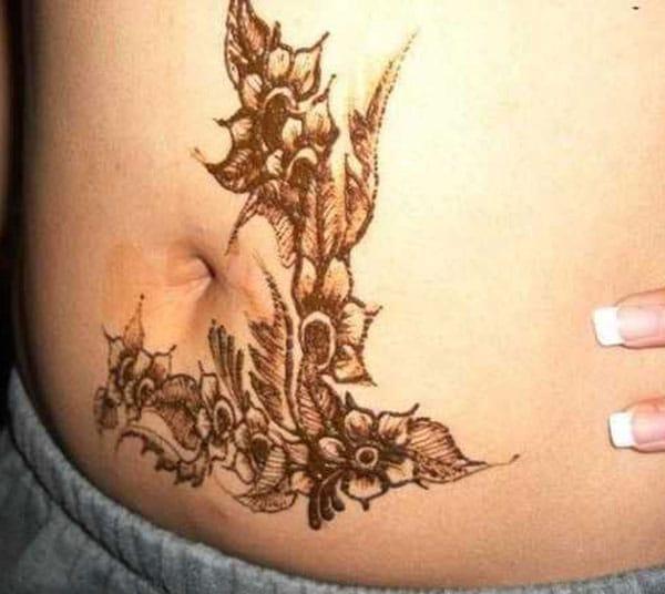 Stomachs Mehndi tattoo designs idea