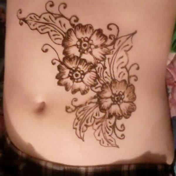 Stomachs Mehndi tattoo designs idea