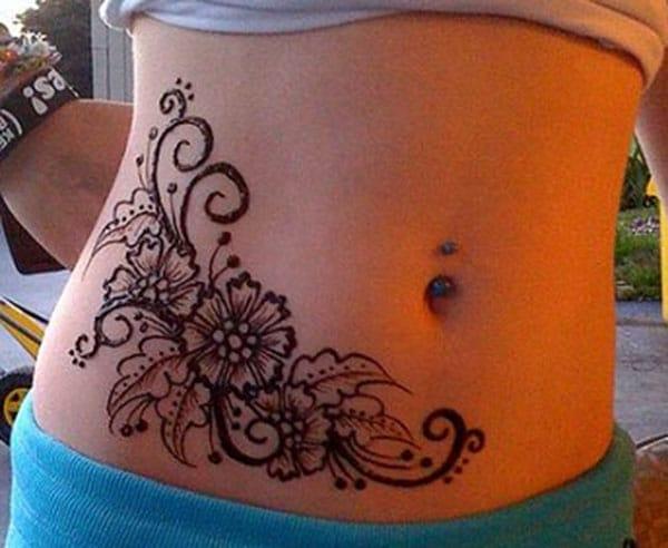 Stomachs Henna / Mehndi tattoo designs idea