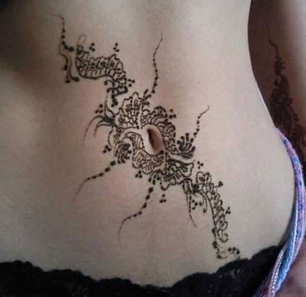 Stomachs Mehndi tattoo designs idea