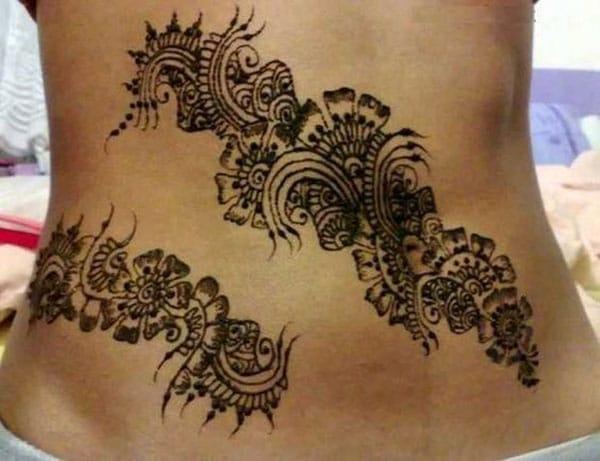 Stomachs Mehndi tattoo designs idea