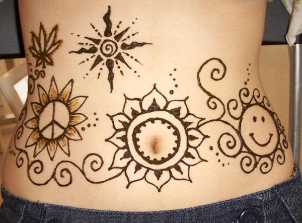 Stomachs Henna / Mehndi tattoo designs idea