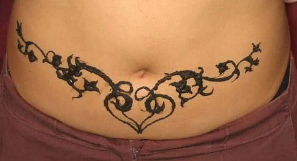 Stomachs Mehndi tattoo designs idea