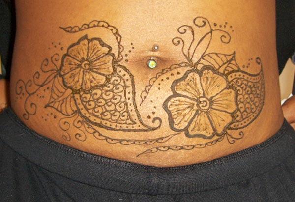 Stomachs Mehndi tattoo designs idea