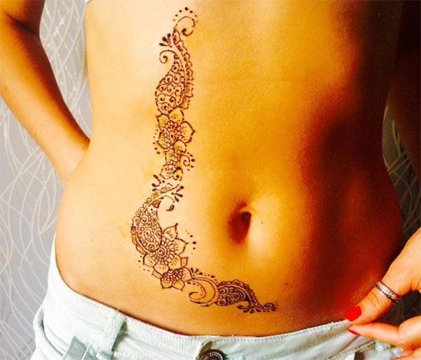 Stomachs Henna / Mehndi tattoo designs idea