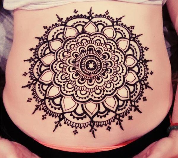 Stomachs Mehndi tattoo designs idea