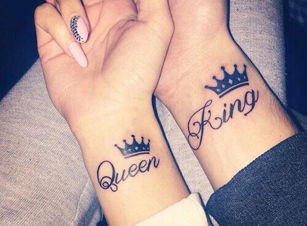 King and Queen Tattooson the wrist makes a man look gallant