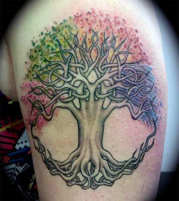 Tree of Life tattoo for the shoulder gives the captive look in girls