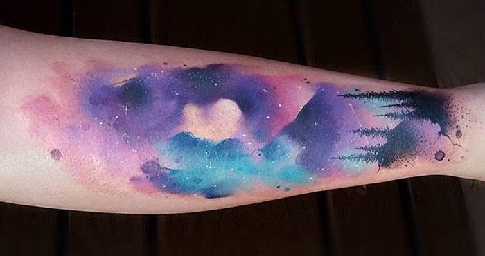 Watercolor Hand Tattoo for Girls